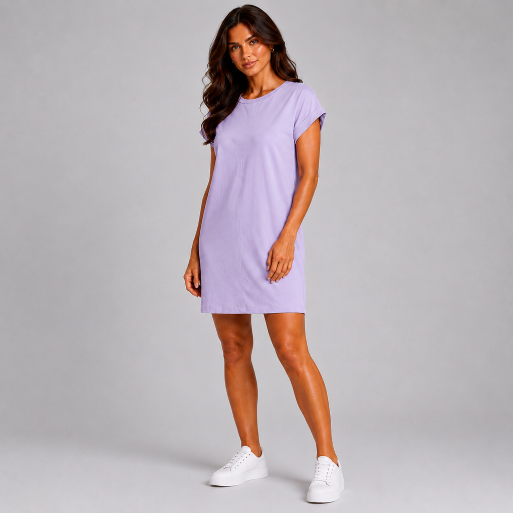 Liliowa Sukienka Casual Premium – Komfort i Styl na Co Dzień | 38-48