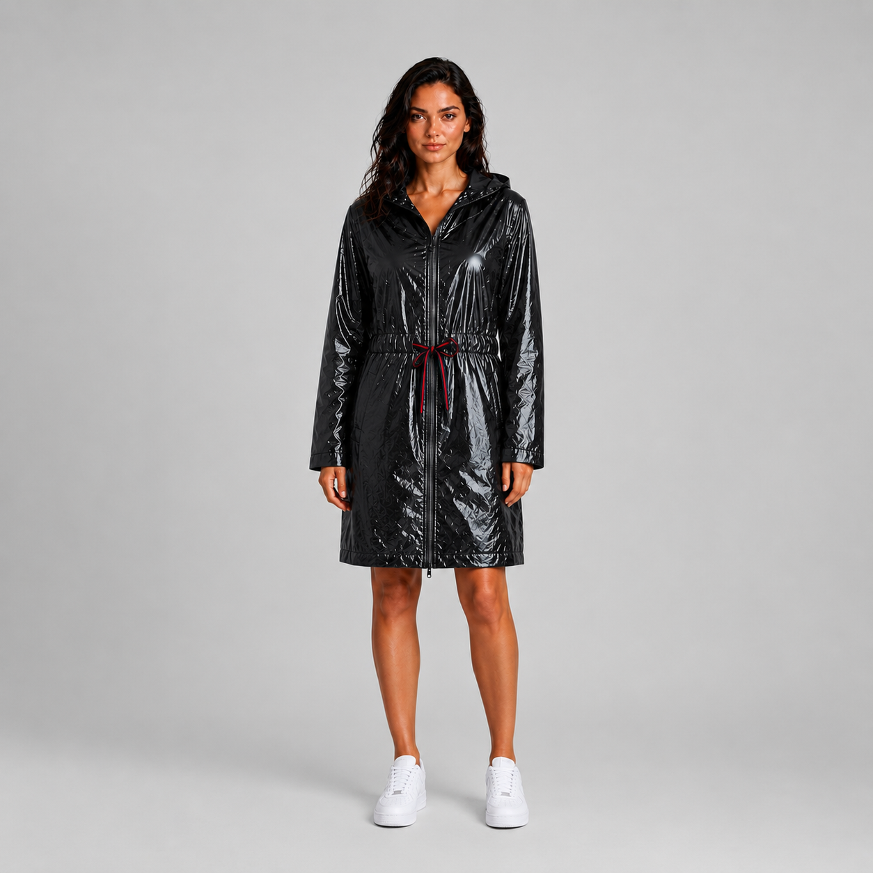 Czarna Kurtka Przeciwdeszczowa Damska Premium z Kapturem – Lekka Kurtka Rain Collection UNI-S/M/L