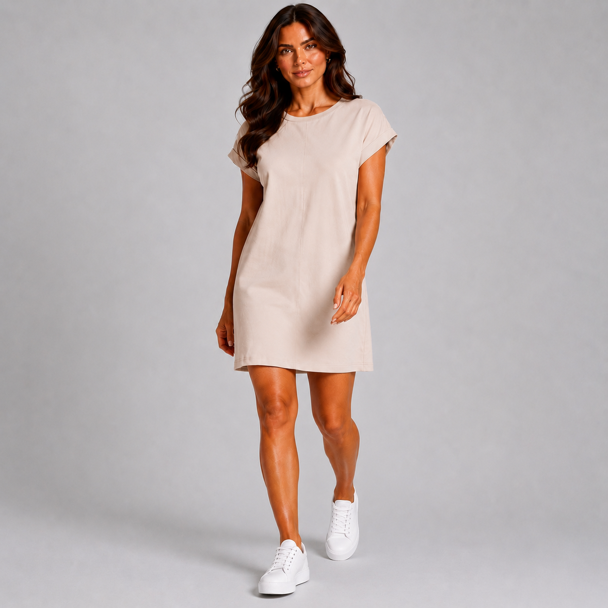 Beżowa Sukienka Casual Premium – Komfort i Styl na Co Dzień | 38-48