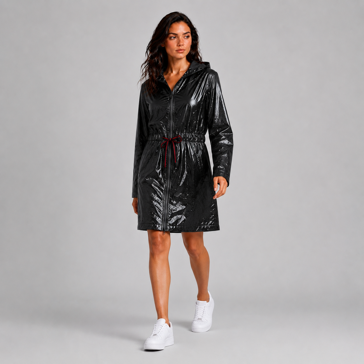Czarna Kurtka Przeciwdeszczowa Damska Premium z Kapturem – Lekka Kurtka Rain Collection UNI-S/M/L