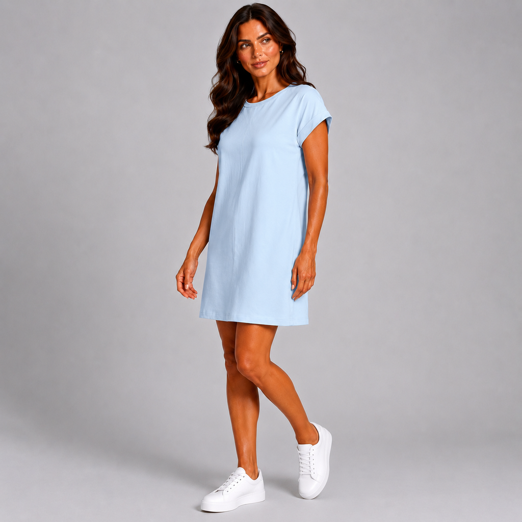 Niebieska Sukienka Casual Premium – Komfort i Styl na Co Dzień | 38-48