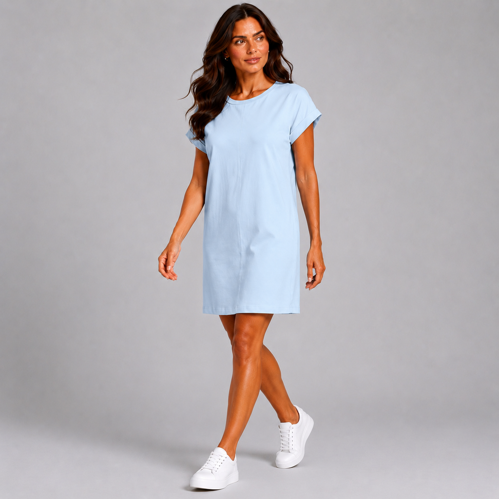 Niebieska Sukienka Casual Premium – Komfort i Styl na Co Dzień | 38-48