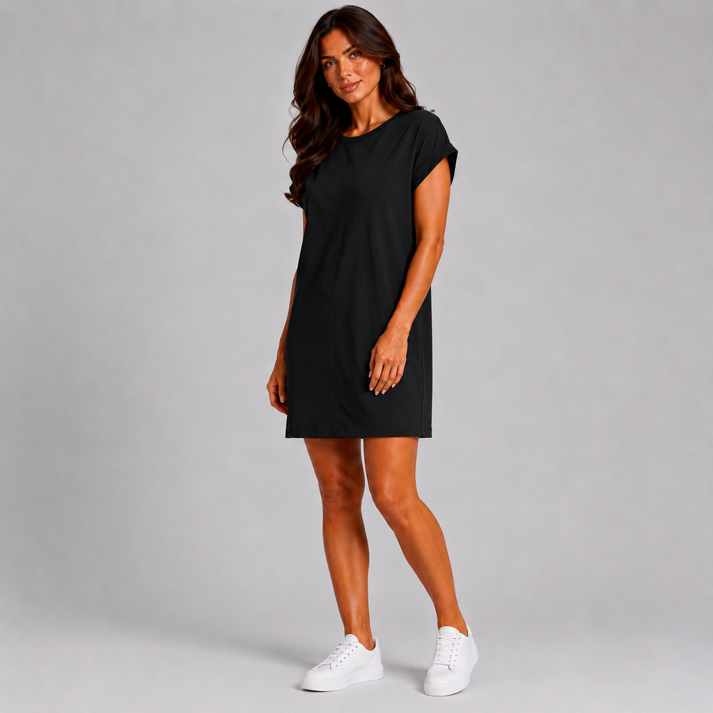 Czarna Sukienka Casual Premium – Komfort i Styl na Co Dzień | 38-48